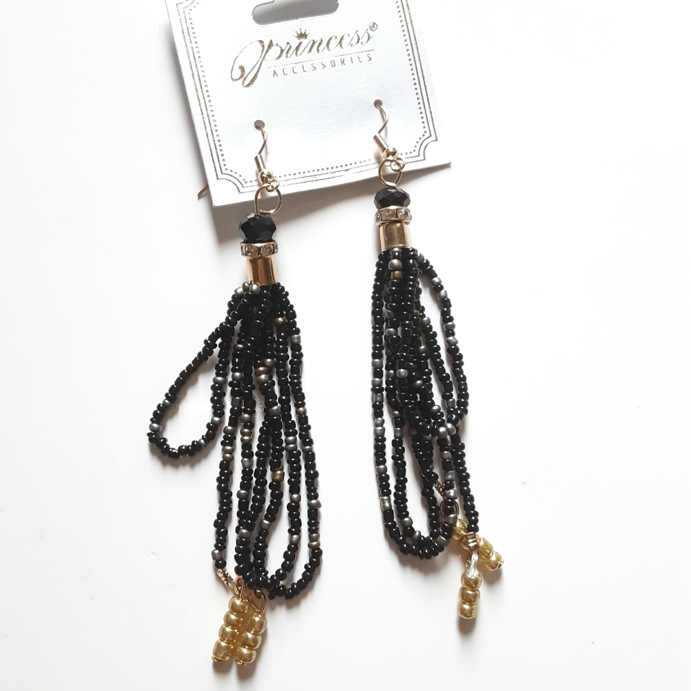 Princess Accessories Long Beaded Earrings